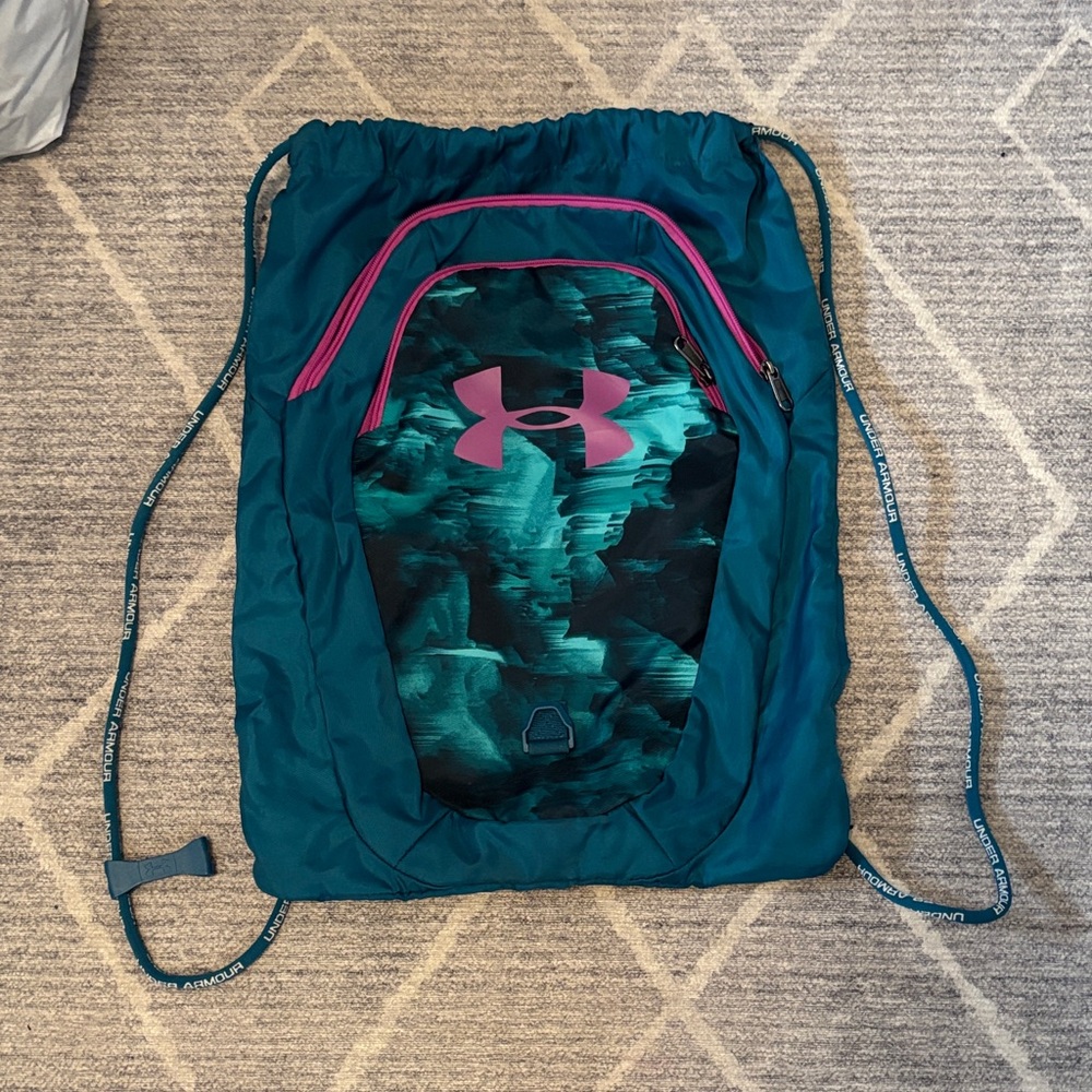 Under Armour Teal and Pink Drawstring Bag